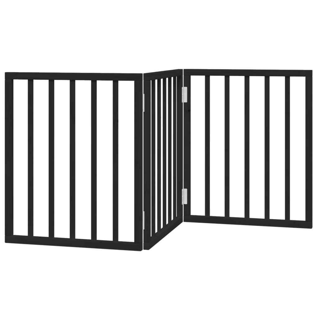 Hondenhek inklapbaar 3 panelen 150 cm populierenhout zwart is nu te koop bij PeponiXL, paradijselijk wonen!