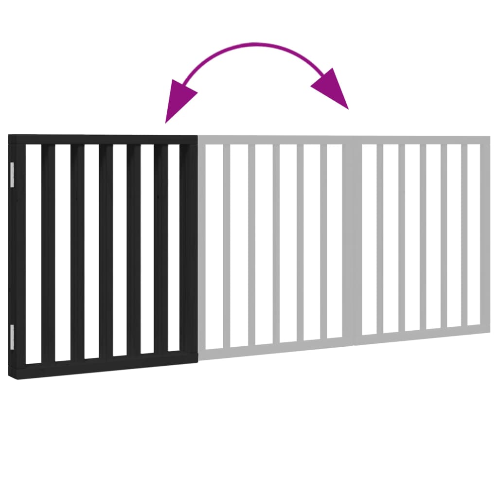 Hondenhek inklapbaar 3 panelen 150 cm populierenhout zwart is nu te koop bij PeponiXL, paradijselijk wonen!