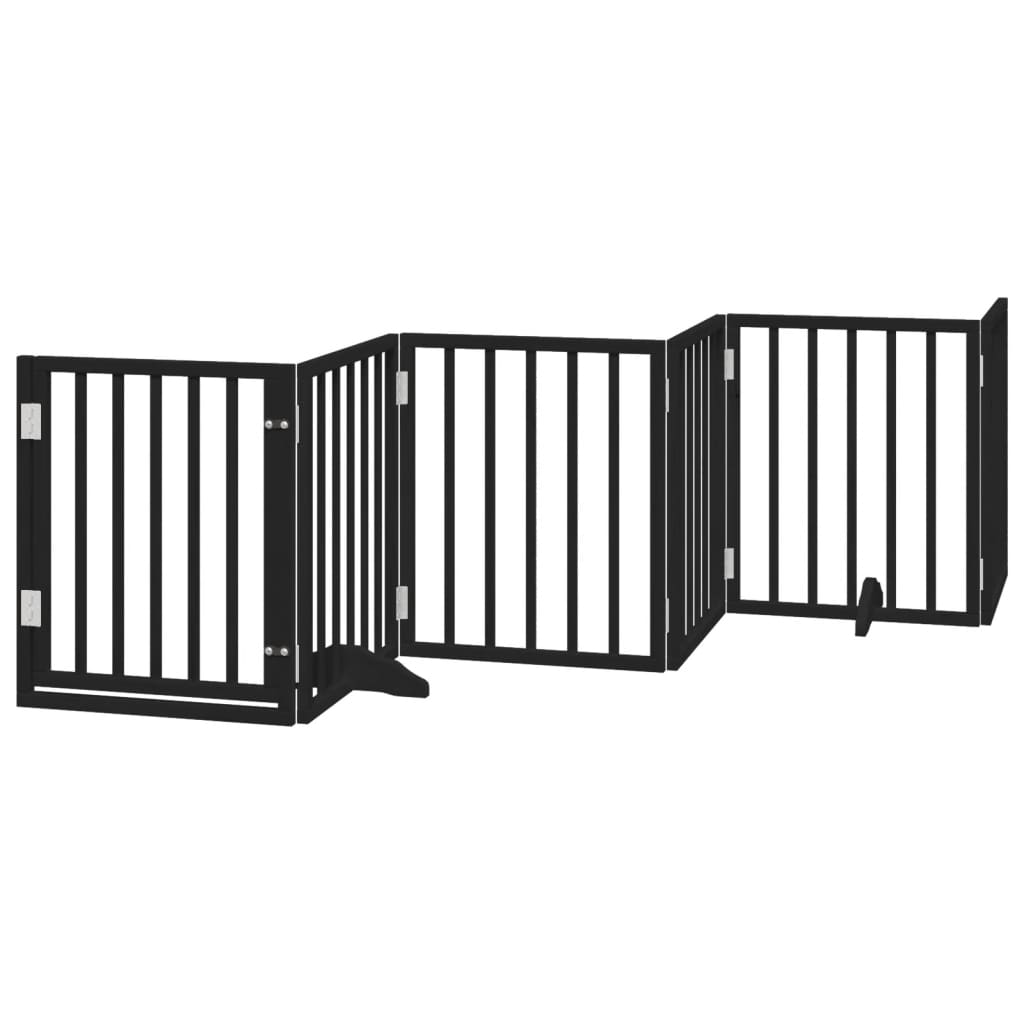 Hondenhek inklapbaar 6 panelen 300 cm populierenhout zwart is nu te koop bij PeponiXL, paradijselijk wonen!