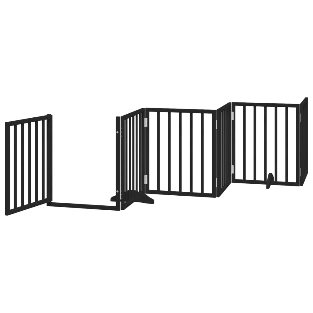 Hondenhek inklapbaar 6 panelen 300 cm populierenhout zwart is nu te koop bij PeponiXL, paradijselijk wonen!
