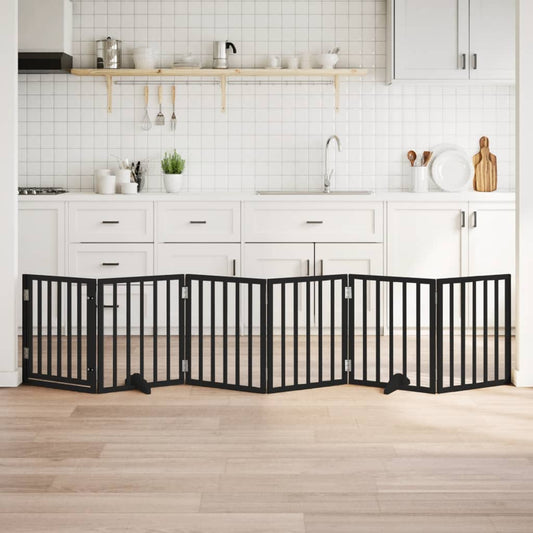 Hondenhek inklapbaar 6 panelen 300 cm populierenhout zwart is nu te koop bij PeponiXL, paradijselijk wonen!