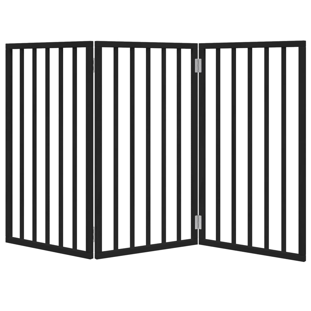 Hondenhek inklapbaar 3 panelen 150 cm populierenhout zwart is nu te koop bij PeponiXL, paradijselijk wonen!