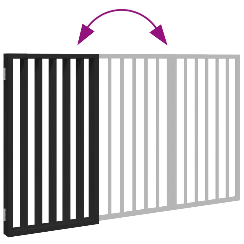 Hondenhek inklapbaar 3 panelen 150 cm populierenhout zwart is nu te koop bij PeponiXL, paradijselijk wonen!