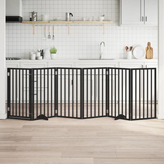 Hondenhek inklapbaar 6 panelen 300 cm populierenhout zwart is nu te koop bij PeponiXL, paradijselijk wonen!