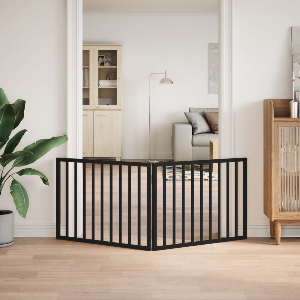 Hondenhek opvouwbaar 2 panelen zwart 160 cm populierenhout is nu te koop bij PeponiXL, paradijselijk wonen!