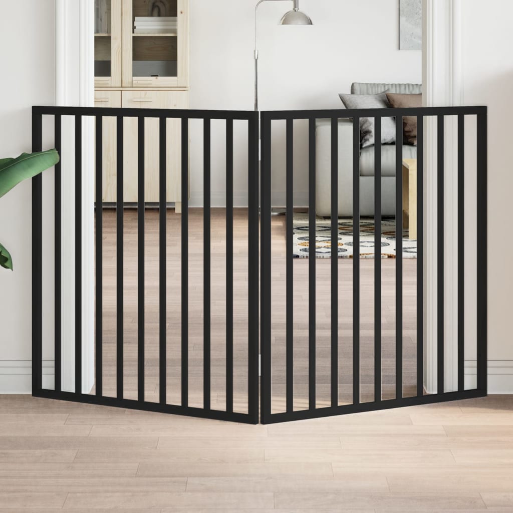 Hondenhek opvouwbaar 2 panelen zwart 160 cm populierenhout is nu te koop bij PeponiXL, paradijselijk wonen!