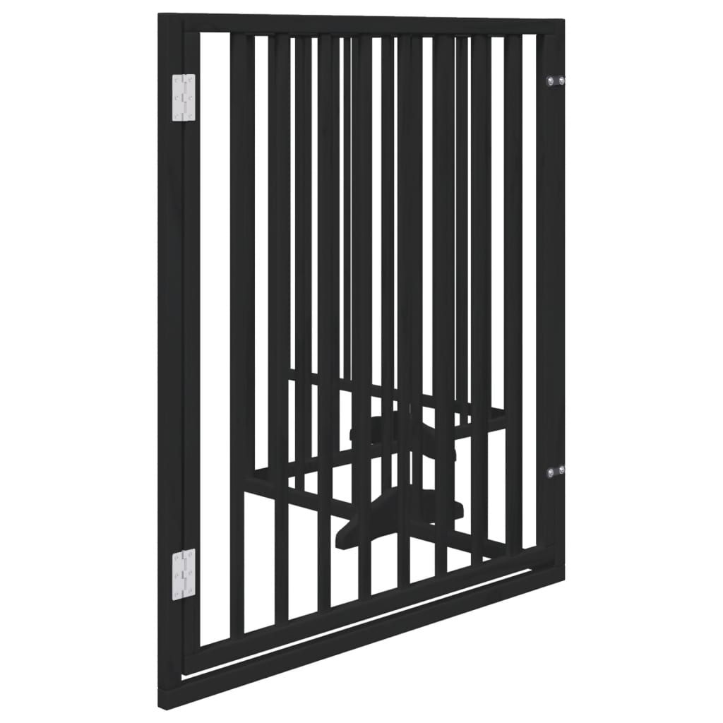 Hondenhek inklapbaar 4 panelen 320 cm populierenhout zwart is nu te koop bij PeponiXL, paradijselijk wonen!