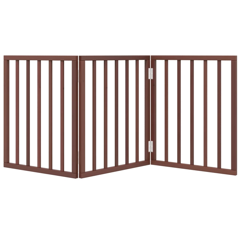 Hondenhek inklapbaar 3 panelen 150 cm populierenhout bruin is nu te koop bij PeponiXL, paradijselijk wonen!