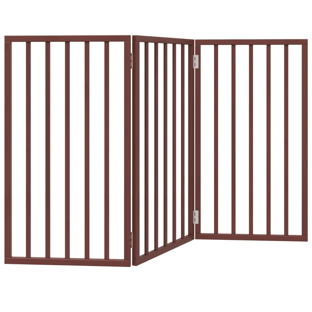 Hondenhek inklapbaar 3 panelen 150 cm populierenhout bruin is nu te koop bij PeponiXL, paradijselijk wonen!