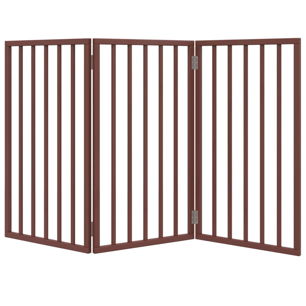 Hondenhek inklapbaar 3 panelen 150 cm populierenhout bruin is nu te koop bij PeponiXL, paradijselijk wonen!
