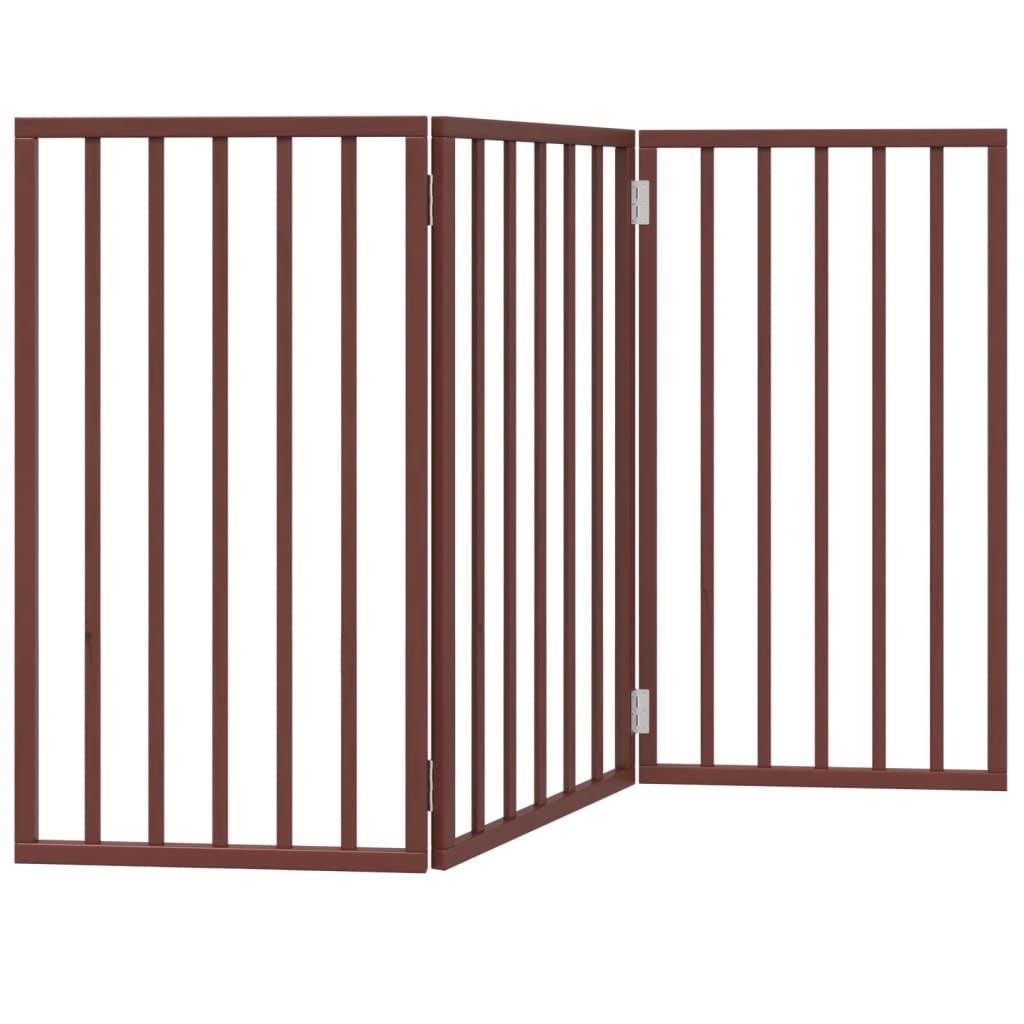 Hondenhek inklapbaar 3 panelen 150 cm populierenhout bruin is nu te koop bij PeponiXL, paradijselijk wonen!