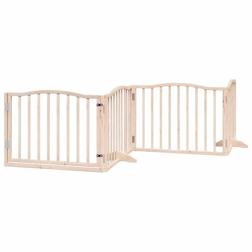 Hondenhek inklapbaar met deur 4 panelen 320 cm populierenhout is nu te koop bij PeponiXL, paradijselijk wonen!