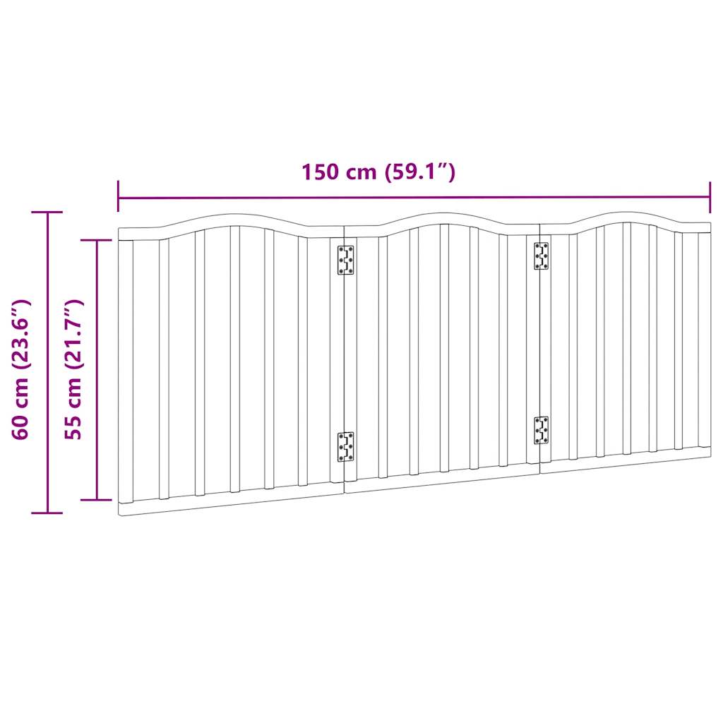 Hondenhek inklapbaar 3 panelen 150 cm populierenhout wit is nu te koop bij PeponiXL, paradijselijk wonen!