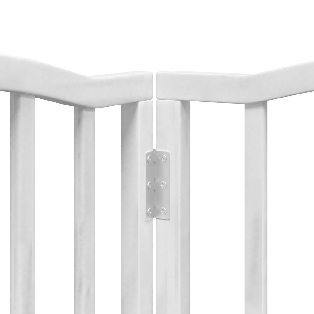 Hondenhek inklapbaar met deur 6 panelen 300 cm populierhout wit is nu te koop bij PeponiXL, paradijselijk wonen!