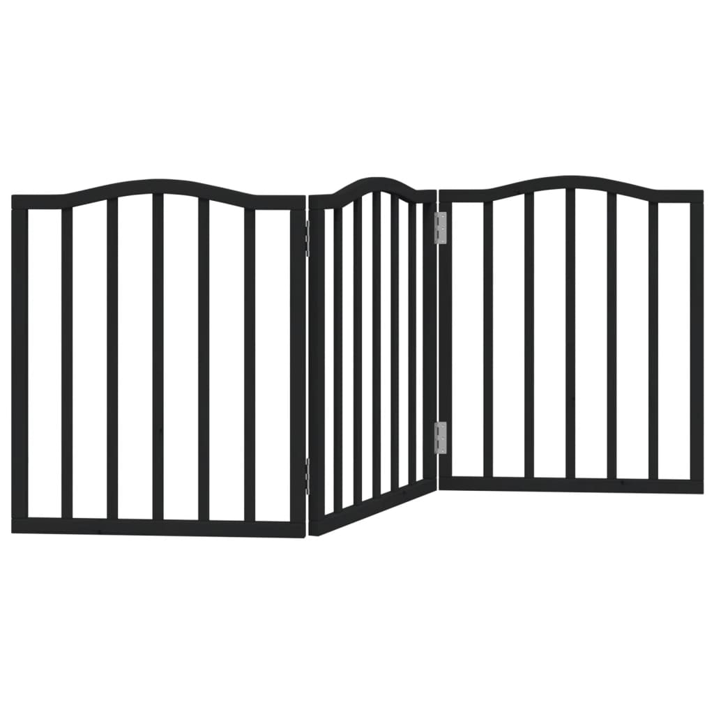 Hondenhek inklapbaar 3 panelen 150 cm populierenhout zwart is nu te koop bij PeponiXL, paradijselijk wonen!