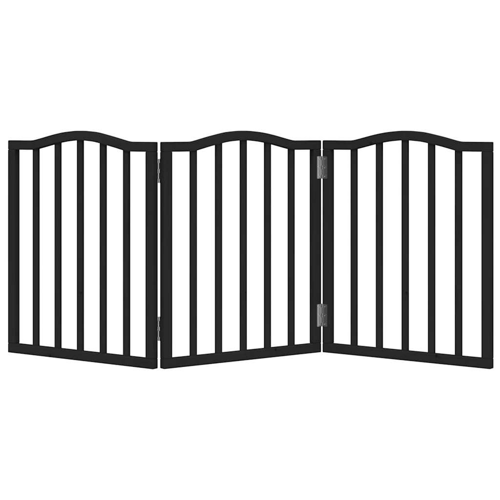 Hondenhek inklapbaar 3 panelen 150 cm populierenhout zwart is nu te koop bij PeponiXL, paradijselijk wonen!