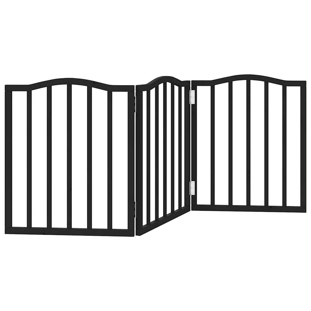 Hondenhek inklapbaar 3 panelen 150 cm populierenhout zwart is nu te koop bij PeponiXL, paradijselijk wonen!
