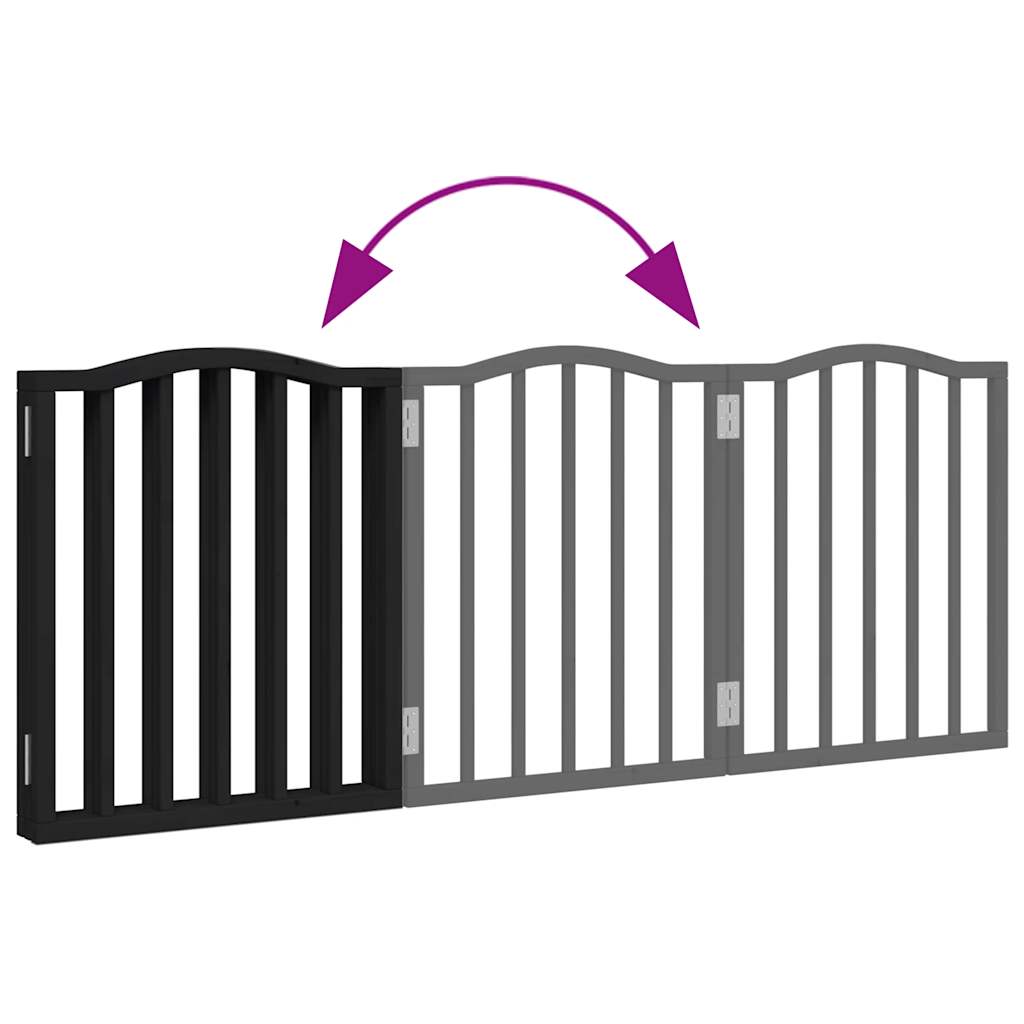 Hondenhek inklapbaar 3 panelen 150 cm populierenhout zwart is nu te koop bij PeponiXL, paradijselijk wonen!