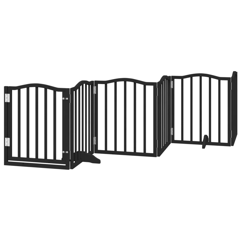 Hondenhek inklapbaar 6 panelen 300 cm populierenhout zwart is nu te koop bij PeponiXL, paradijselijk wonen!