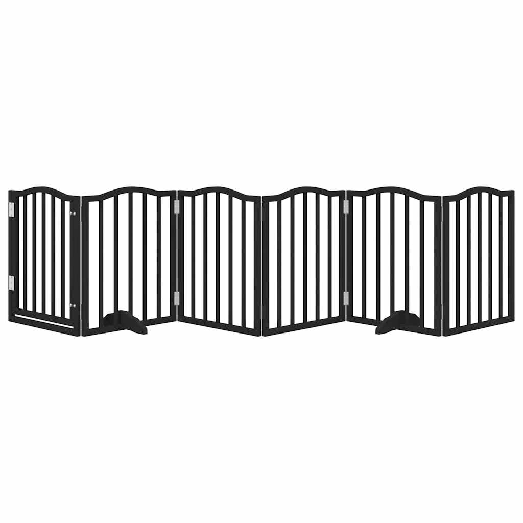 Hondenhek inklapbaar 6 panelen 300 cm populierenhout zwart is nu te koop bij PeponiXL, paradijselijk wonen!