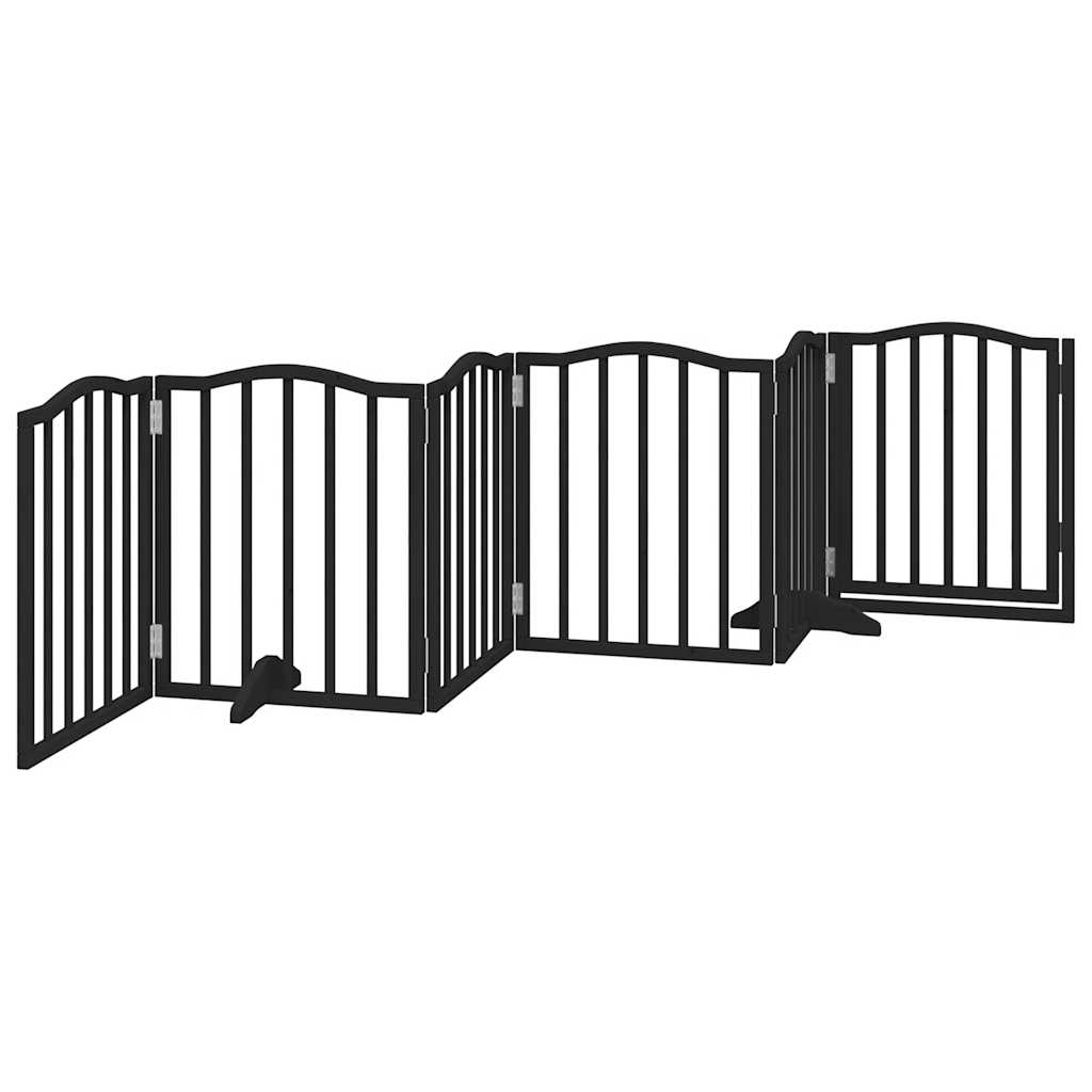 Hondenhek inklapbaar 6 panelen 300 cm populierenhout zwart is nu te koop bij PeponiXL, paradijselijk wonen!