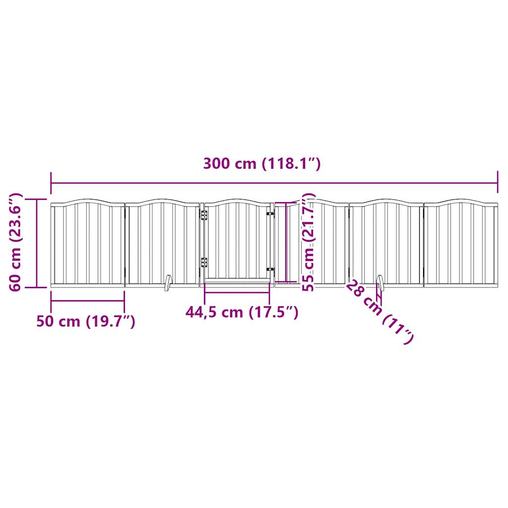 Hondenhek inklapbaar 6 panelen 300 cm populierenhout zwart is nu te koop bij PeponiXL, paradijselijk wonen!