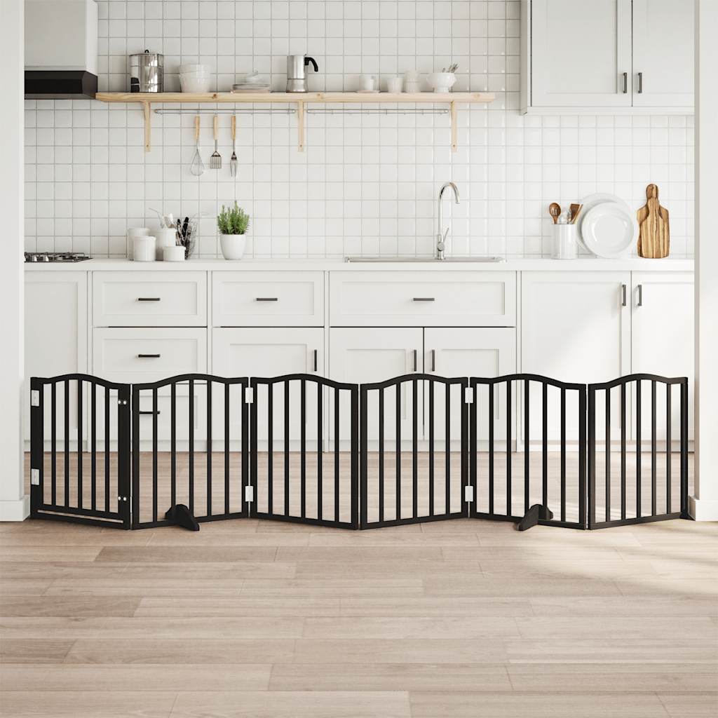 Hondenhek inklapbaar 6 panelen 300 cm populierenhout zwart is nu te koop bij PeponiXL, paradijselijk wonen!
