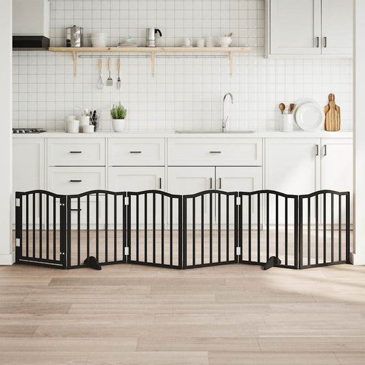 Hondenhek inklapbaar 6 panelen 300 cm populierenhout zwart is nu te koop bij PeponiXL, paradijselijk wonen!