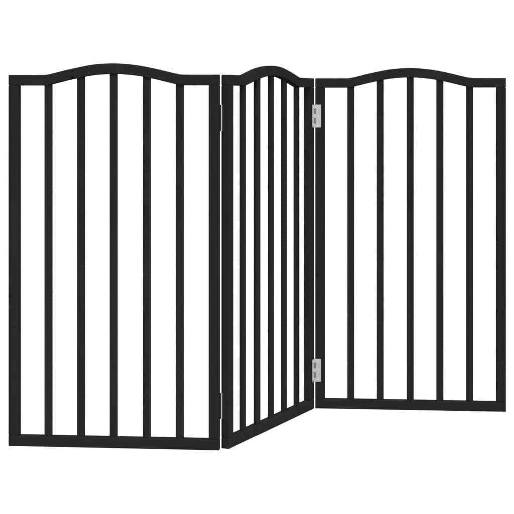 Hondenhek inklapbaar 3 panelen 150 cm populierenhout zwart is nu te koop bij PeponiXL, paradijselijk wonen!