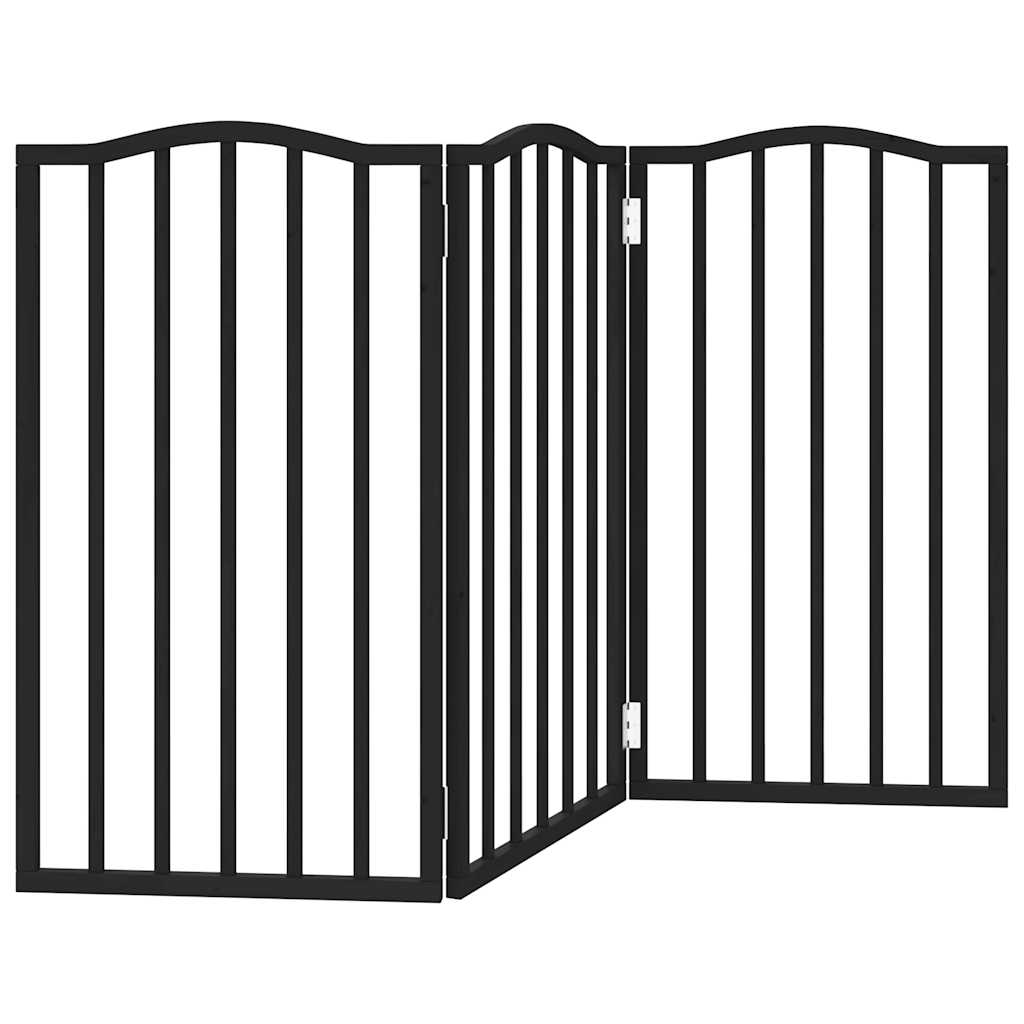 Hondenhek inklapbaar 3 panelen 150 cm populierenhout zwart is nu te koop bij PeponiXL, paradijselijk wonen!
