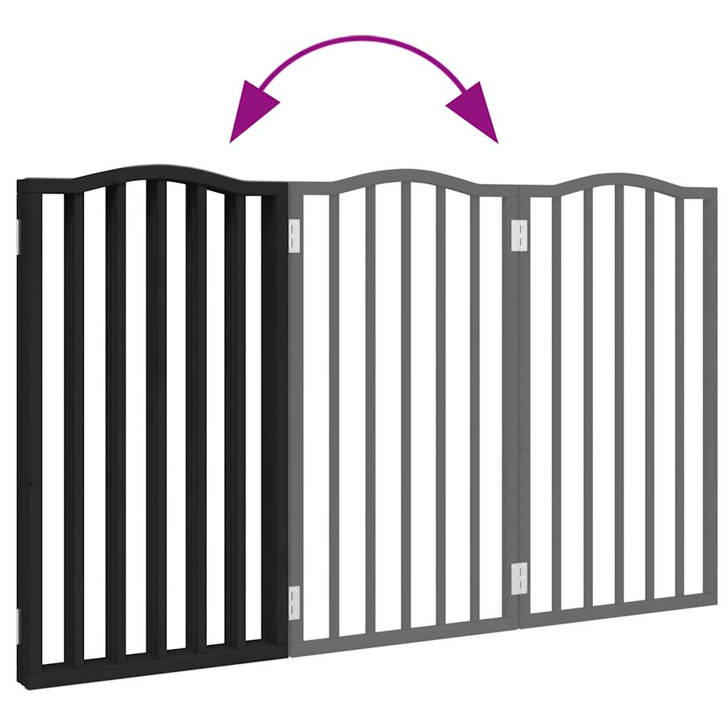 Hondenhek inklapbaar 3 panelen 150 cm populierenhout zwart is nu te koop bij PeponiXL, paradijselijk wonen!