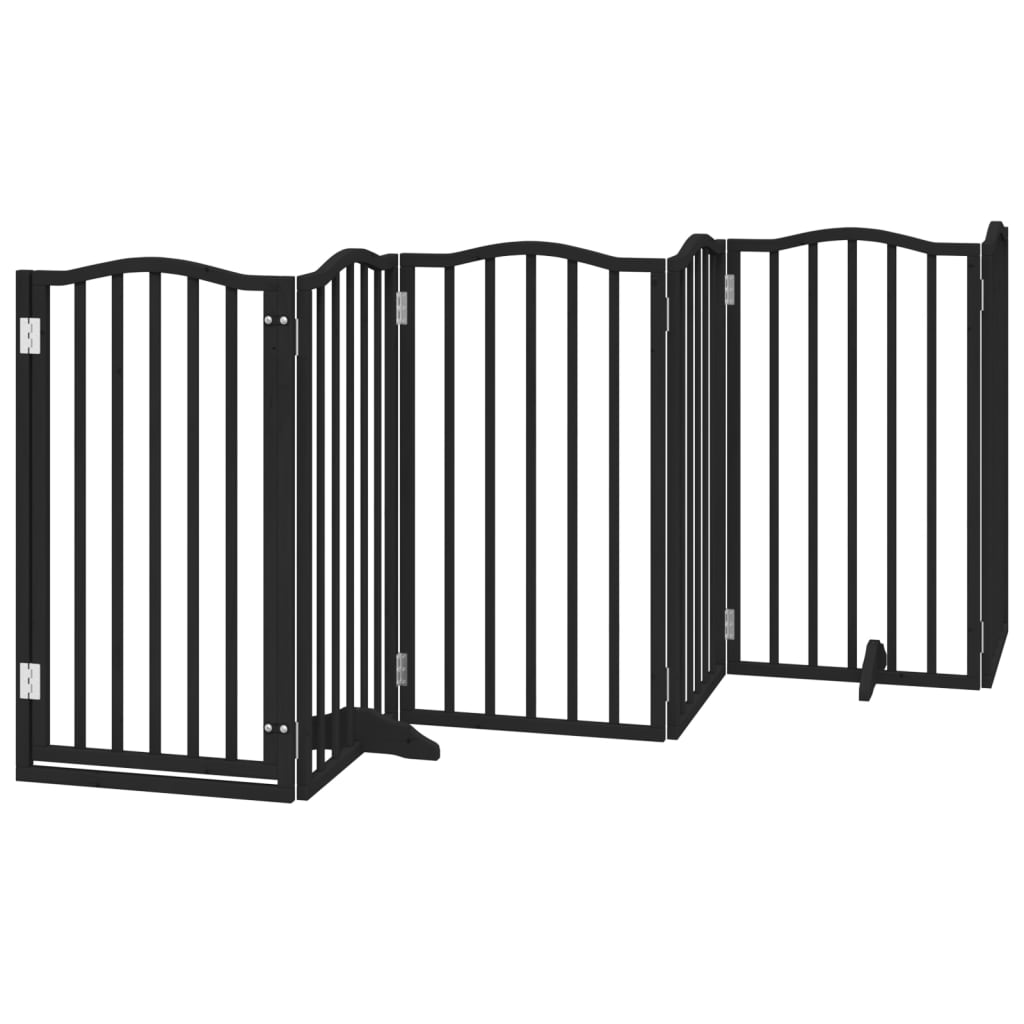 Hondenhek inklapbaar 6 panelen 300 cm populierenhout zwart is nu te koop bij PeponiXL, paradijselijk wonen!