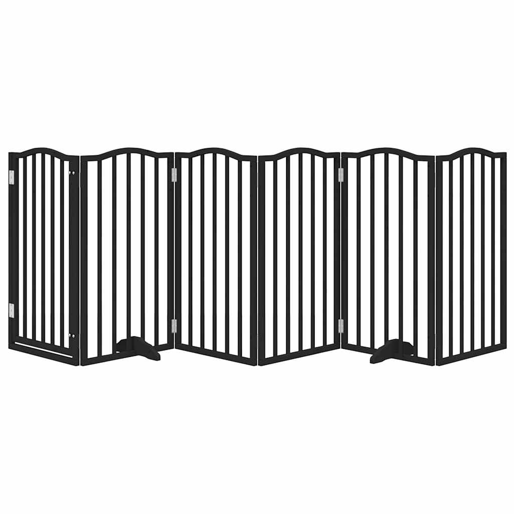 Hondenhek inklapbaar 6 panelen 300 cm populierenhout zwart is nu te koop bij PeponiXL, paradijselijk wonen!