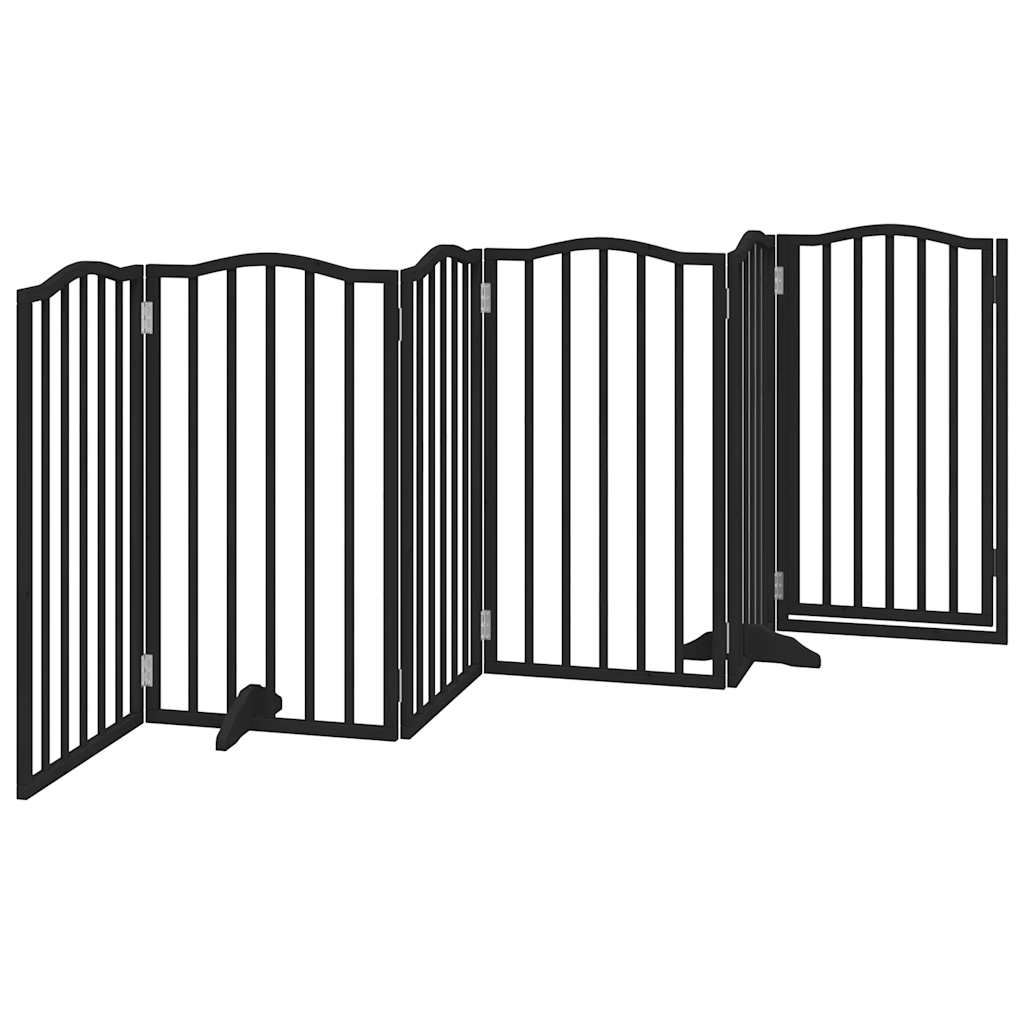Hondenhek inklapbaar 6 panelen 300 cm populierenhout zwart is nu te koop bij PeponiXL, paradijselijk wonen!