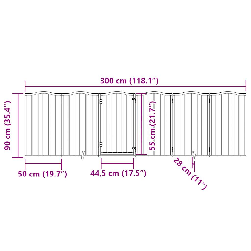 Hondenhek inklapbaar 6 panelen 300 cm populierenhout zwart is nu te koop bij PeponiXL, paradijselijk wonen!