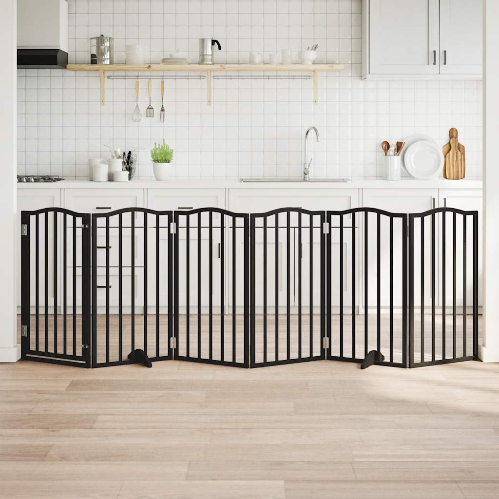 Hondenhek inklapbaar 6 panelen 300 cm populierenhout zwart is nu te koop bij PeponiXL, paradijselijk wonen!