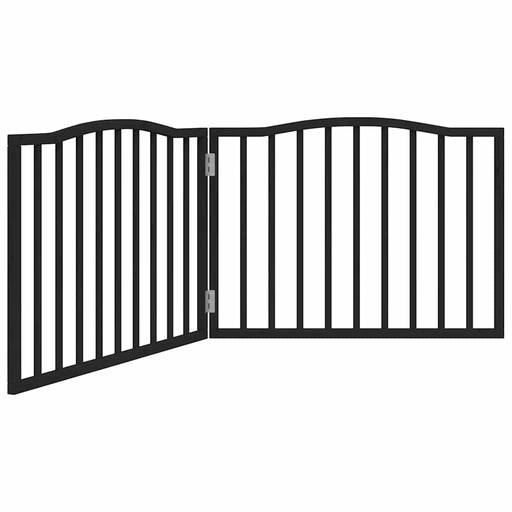 Hondenhek inklapbaar 2 panelen 160 cm populierenhout zwart is nu te koop bij PeponiXL, paradijselijk wonen!