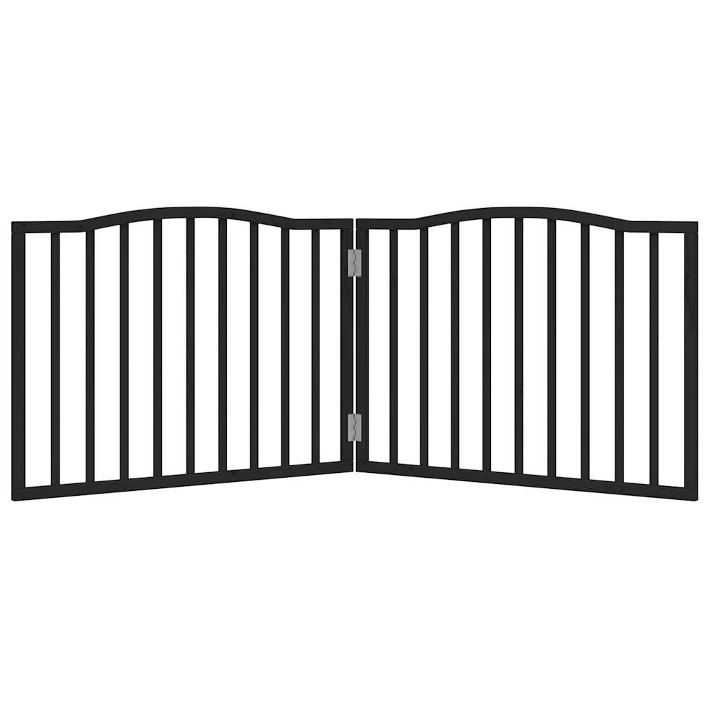 Hondenhek inklapbaar 2 panelen 160 cm populierenhout zwart is nu te koop bij PeponiXL, paradijselijk wonen!