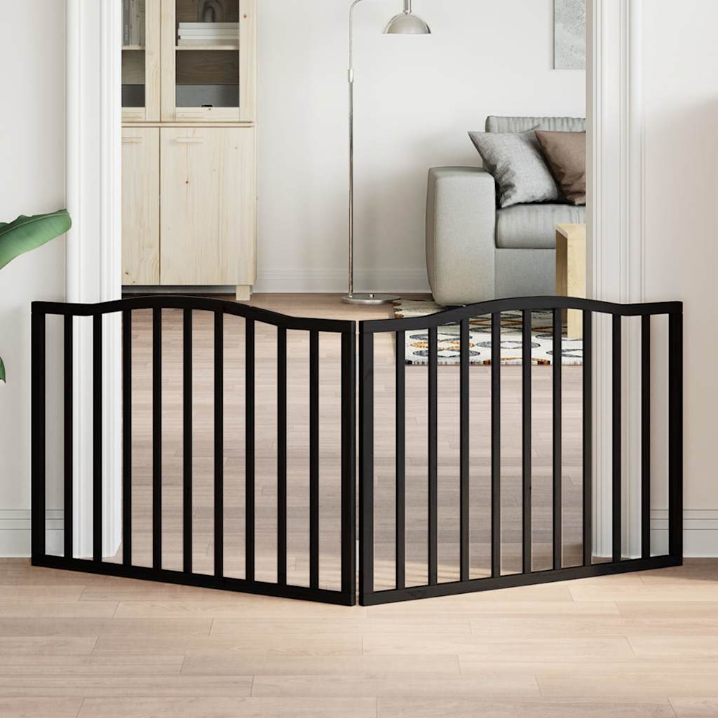 Hondenhek inklapbaar 2 panelen 160 cm populierenhout zwart is nu te koop bij PeponiXL, paradijselijk wonen!