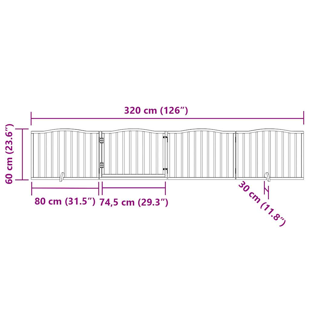 Hondenhek met deur opvouwbaar 4 panelen zwart 320 cm populierenhout is nu te koop bij PeponiXL, paradijselijk wonen!