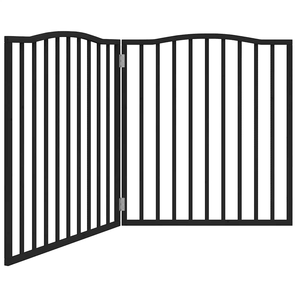 Hondenhek inklapbaar 2 panelen 160 cm populierenhout zwart is nu te koop bij PeponiXL, paradijselijk wonen!