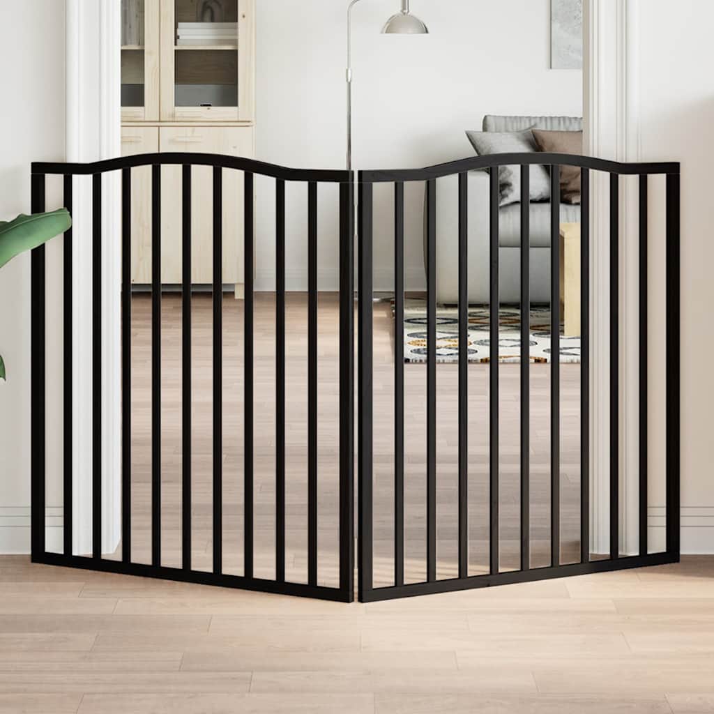 Hondenhek inklapbaar 2 panelen 160 cm populierenhout zwart is nu te koop bij PeponiXL, paradijselijk wonen!