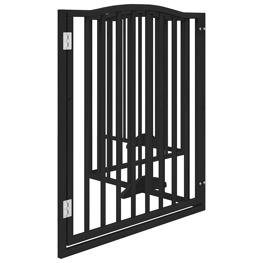 Hondenhek inklapbaar 4 panelen 320 cm populierenhout zwart is nu te koop bij PeponiXL, paradijselijk wonen!