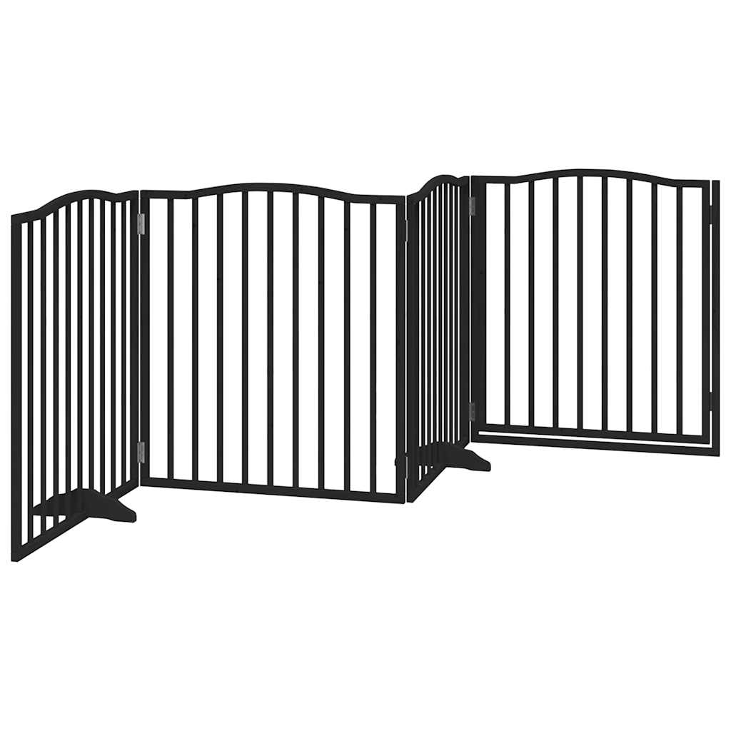 Hondenhek inklapbaar 4 panelen 320 cm populierenhout zwart is nu te koop bij PeponiXL, paradijselijk wonen!