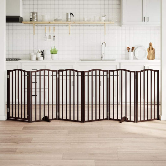 Hondenhek inklapbaar 6 panelen 300 cm populierenhout bruin eik is nu te koop bij PeponiXL, paradijselijk wonen!
