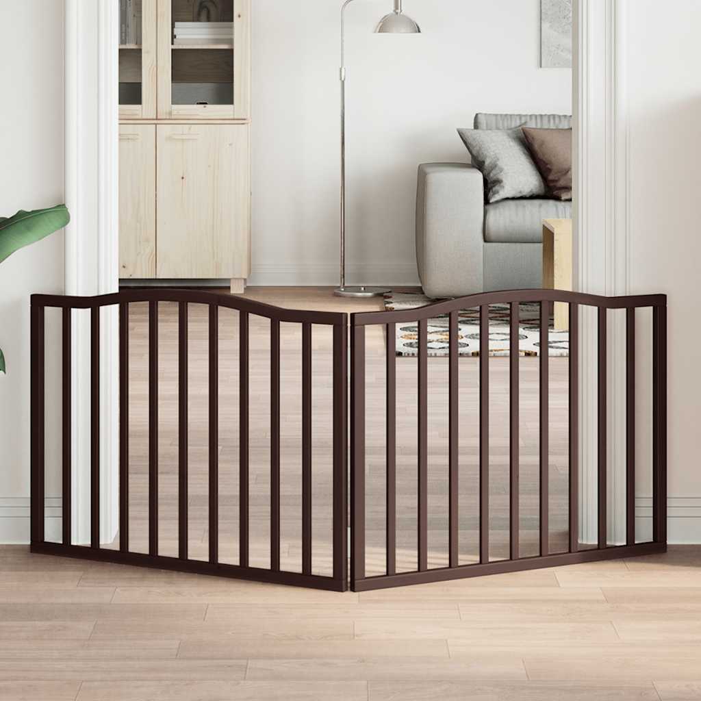 Hondenhek inklapbaar 2 panelen 160cm populierenhout bruin eiken is nu te koop bij PeponiXL, paradijselijk wonen!