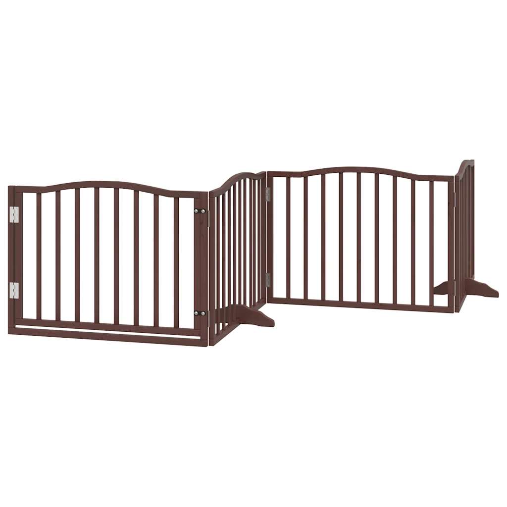 Hondenhek inklapbaar 4 panelen 320cm populierenhout bruin eiken is nu te koop bij PeponiXL, paradijselijk wonen!
