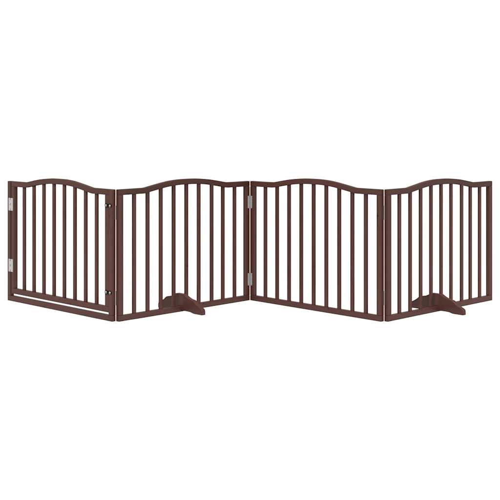 Hondenhek inklapbaar 4 panelen 320cm populierenhout bruin eiken is nu te koop bij PeponiXL, paradijselijk wonen!