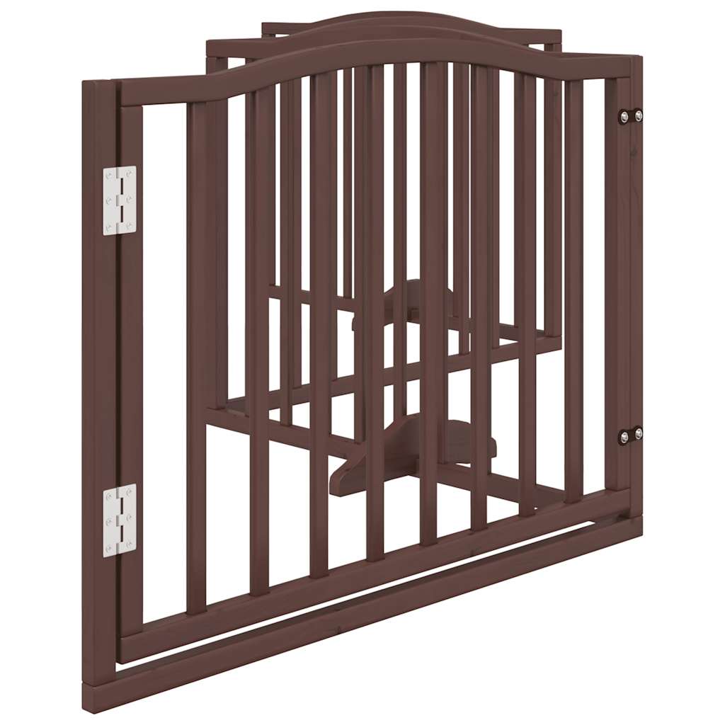 Hondenhek inklapbaar 4 panelen 320cm populierenhout bruin eiken is nu te koop bij PeponiXL, paradijselijk wonen!