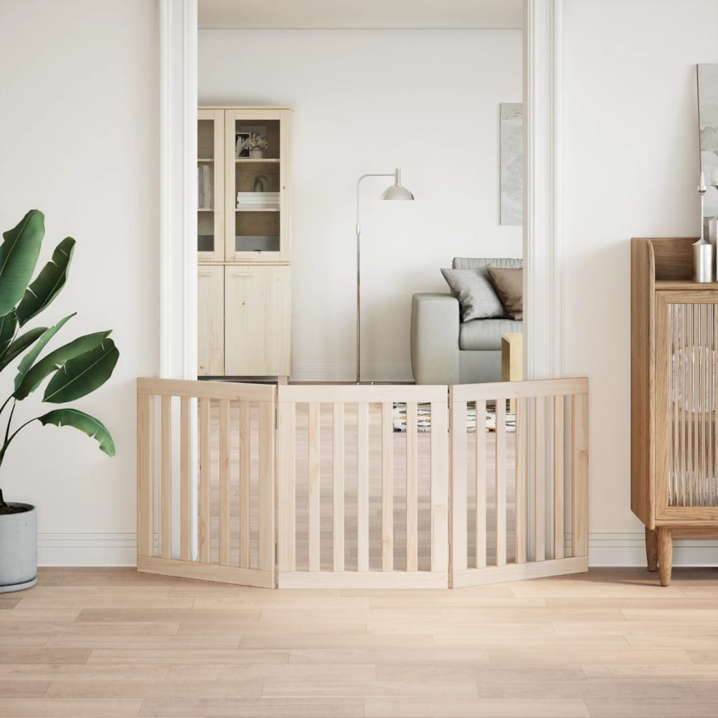 Hondenhek opvouwbaar 3 panelen 150 cm populierenhout is nu te koop bij PeponiXL, paradijselijk wonen!